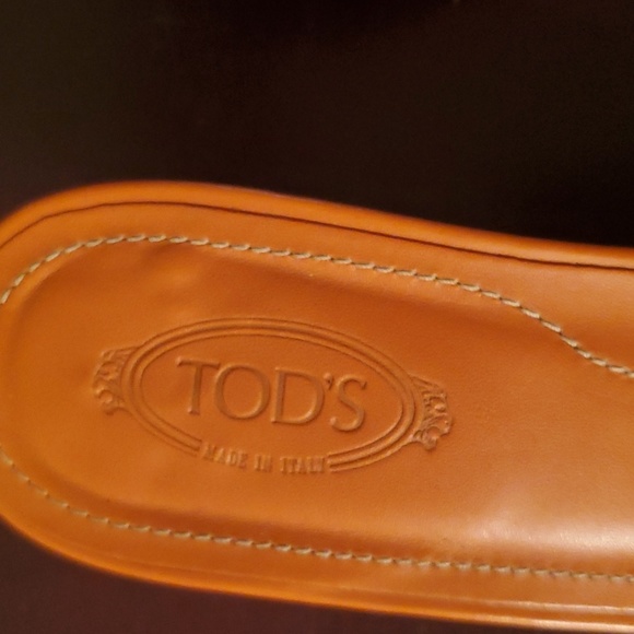 Tod's Orange Buckle Kitten Heel Mules/Sandals 7.5 - Picture 3 of 12